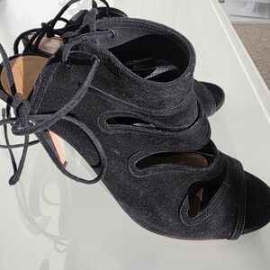 Chic Black Women's Lace-Up Heels